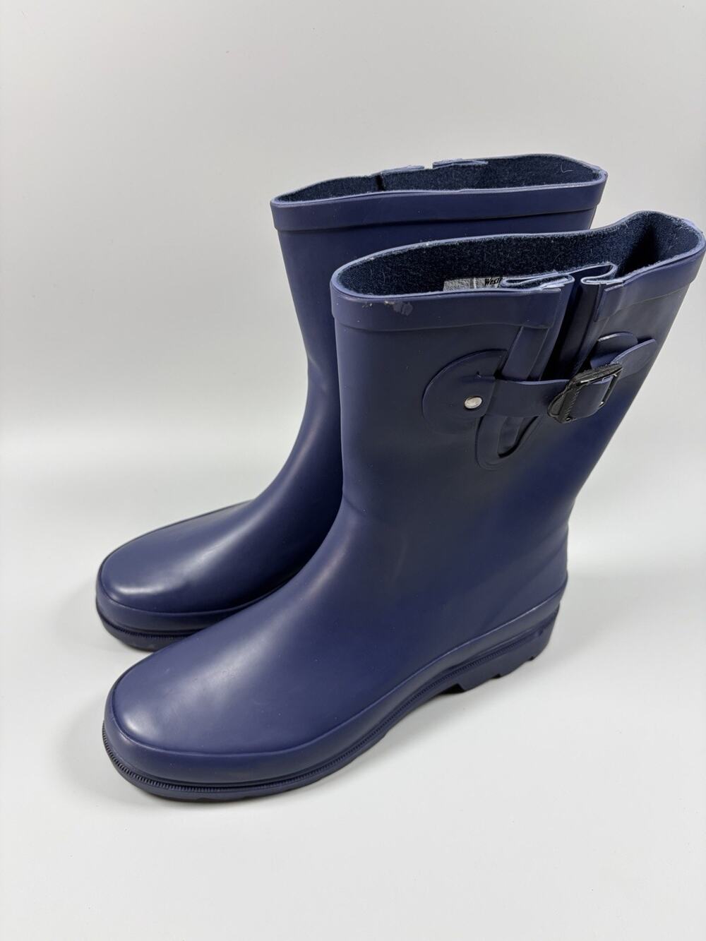 Western Chief Women's Solid Mid Height Waterproof Rain Boots Navy Matte Size 9